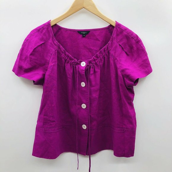 Hobbs Tops - Hobbs London Size 14 Sandown Top 100% Linen 057